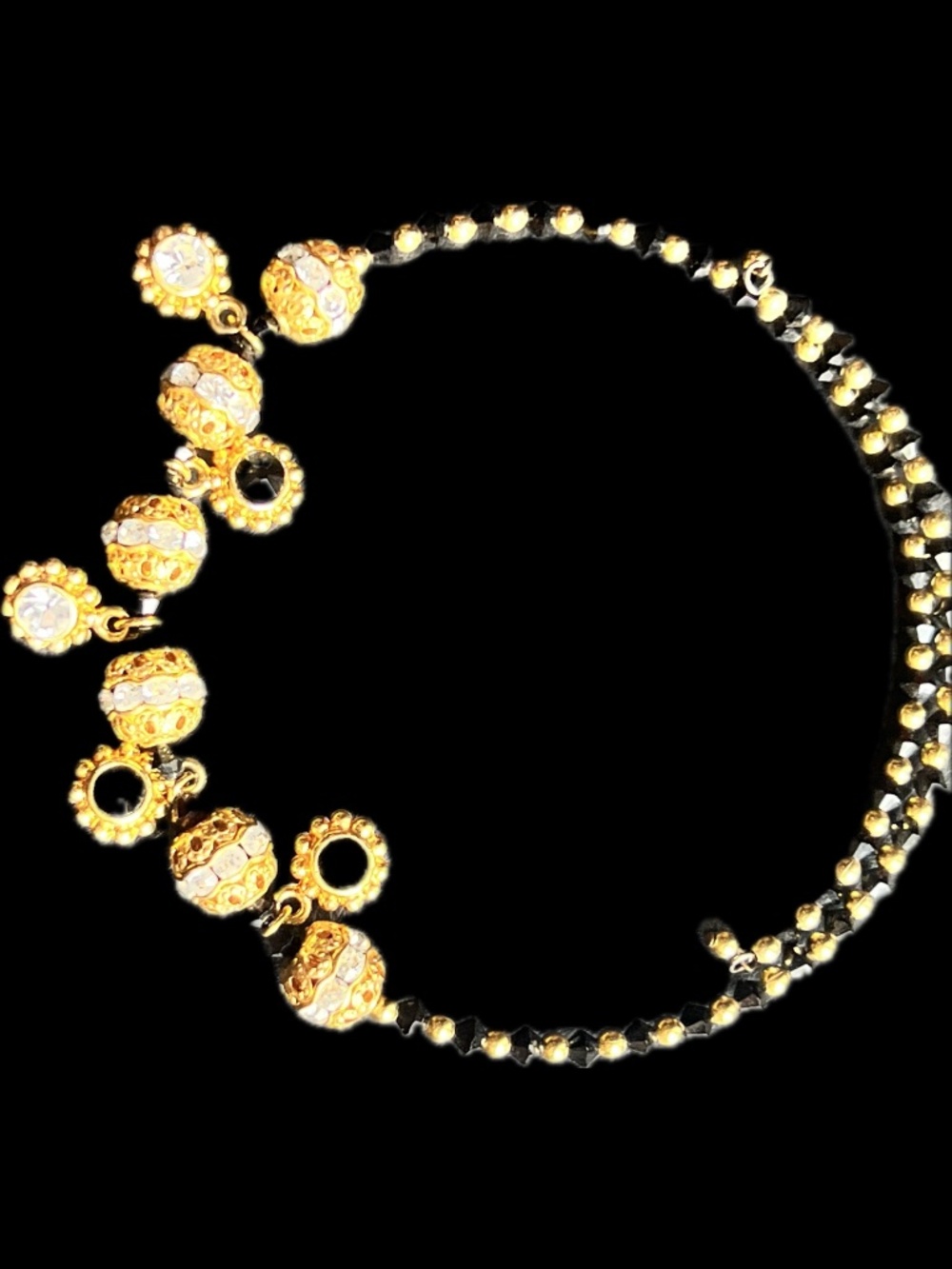 Indian, Middle Eastern Tribal, Beads,Rhinestones Vintage, Necklace